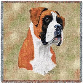 Boxer - Lap Square Cotton Woven Blanket Throw