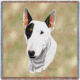 Bull Terrier - Lap Square Cotton Woven Blanket Throw