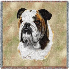 Bulldog - Lap Square Cotton Woven Blanket Throw