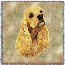 Cocker Spaniel - Lap Square Cotton Woven Blanket Throw