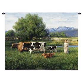 Country Girl - Cotton Woven Tapestry Wall Art Hanging