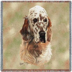 English Setter - Lap Square Cotton Woven Blanket Throw