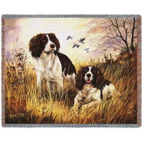 English Springer Spaniel - Cotton Woven Blanket Throw