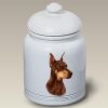 Doberman - Red - Cropped - Best of Breed Ceramic Treat Jar