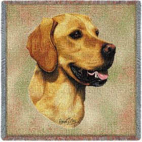 Golden Retriever - Lap Square Cotton Woven Blanket Throw