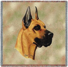 Great Dane - Lap Square Cotton Woven Blanket Throw