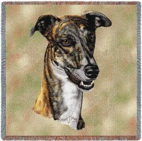 Greyhound - Lap Square Cotton Woven Blanket Throw