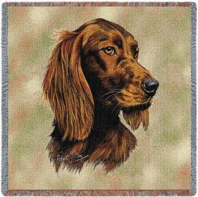 Irish Setter - Lap Square Cotton Woven Blanket Throw