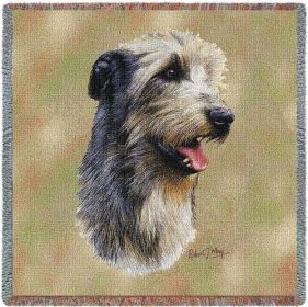 Irish Wolfhound - Lap Square Cotton Woven Blanket Throw