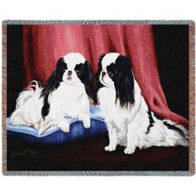 Japanese Chin - Cotton Woven Blanket Throw