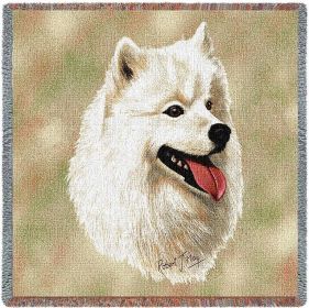 Samoyed - Lap Square Cotton Woven Blanket Throw