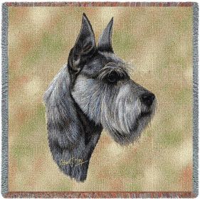 Schnauzer - Lap Square Cotton Woven Blanket Throw