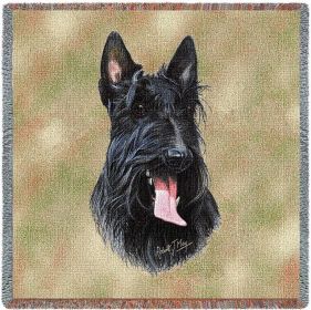 Scottish Terrier - Lap Square Cotton Woven Blanket Throw