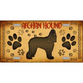 Afghan Hound Breed Metal License Plate