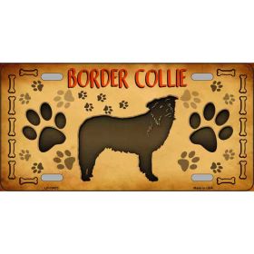 Border Collie Breed Metal License Plate