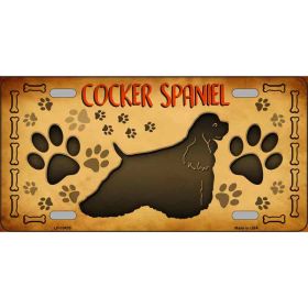 Cocker Spaniel Breed Metal License Plate