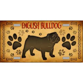 Bulldog Breed Metal License Plate