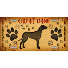 Great Dane Breed Metal License Plate