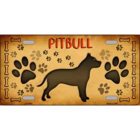 Pitbull Terrier Breed Metal License Plate