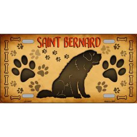 Saint Bernard Breed Metal License Plate