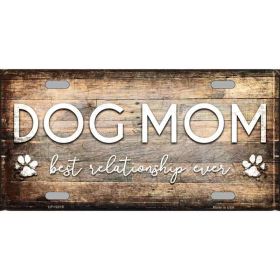 Dog Mom Novelty Metal License Plate