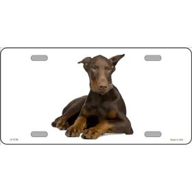 Doberman Metal Breed License Plate