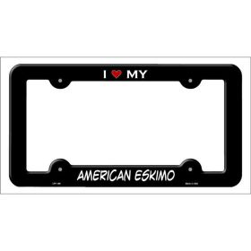 American Eskimo Breed Metal License Plate Frame