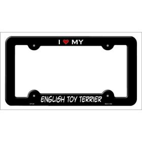 English Toy Terrier Breed Metal License Plate Frame