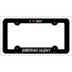 Siberian Husky Breed Metal License Plate Frame