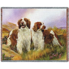 Welsh Springer Spaniel - Cotton Woven Blanket Throw