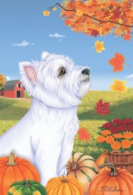 West Highland White Terrier - Best of Breed Autumn Leaves House Flag