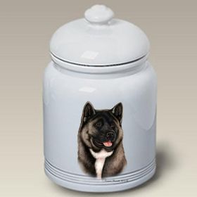 Akita - Silver - Best of Breed Ceramic Treat Jar