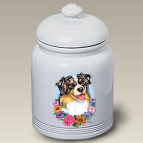 Australian Shepherd - Blue Merle - Best of Breed TP Ceramic Treat Jar