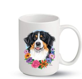 Bernese Mountain Dog - Best of Breed PItcher Flower Mugs