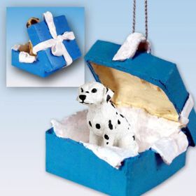 Dalmatian - Blue Gift Box Ornament