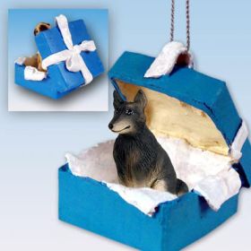 Belgian Tervuren - Blue Gift Box Ornament