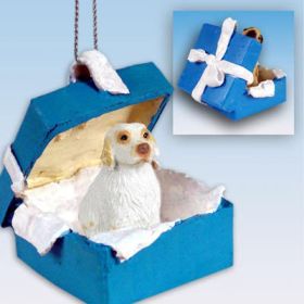 Clumber Spaniel - Blue Gift Box Ornament