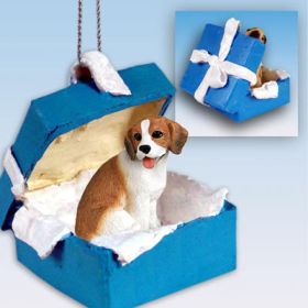 Beagle - Blue Gift Box Ornament