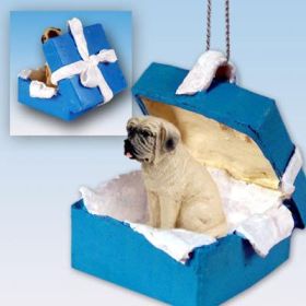 Mastiff - Blue Gift Box Ornament