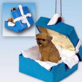 Norfolk Terrier - Blue Gift Box Ornament