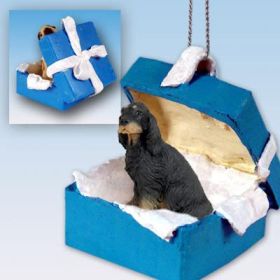 Gordon Setter - Blue Gift Box Ornament