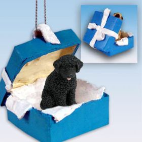 Portuguese Water Dog - Blue Gift Box Ornament