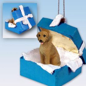 Rhodesian Ridgeback - Blue Gift Box Ornament