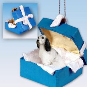 English Setter - Blue Belton - Blue Gift Box Ornament