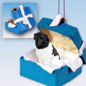 Newfoundland Landseer - Blue Gift Box Ornament