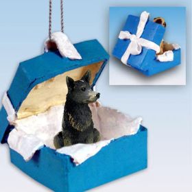 Australian Cattle Dog - Blue - Blue Gift Box Ornament