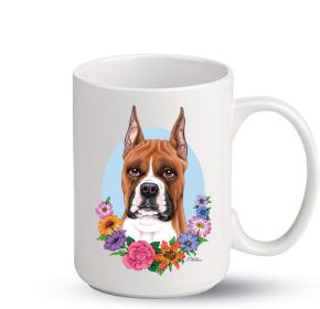 Boxer - Fawn - Cropped - Best of Breed PItcher Flower Mugs