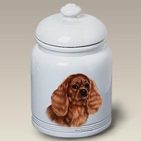 Cavalier King Charles - Ruby - Best of Breed Ceramic Treat Jar