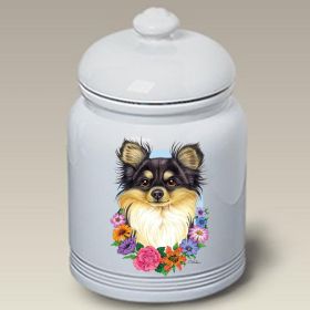 Chihuahua - Longhair - Black - Best of Breed TP Ceramic Treat Jar