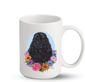 Cocker Spaniel - Black - Best of Breed PItcher Flower Mugs